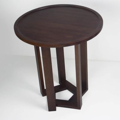 Mesa Lateral Design Redonda Madeira Nobre Imbuia