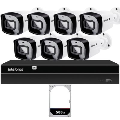 Kit CFTV 7 Câmeras IP Intelbras NVD 1408P HD 500GB