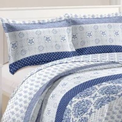 Kit Cobre Leito Colcha Casa Scarpa Mix Queen Estampado Dupla Face Floral 3 Peças - Suelen