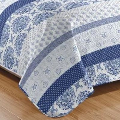 Kit Cobre Leito Colcha Casa Scarpa Mix Queen Estampado Dupla Face Floral 3 Peças - Suelen