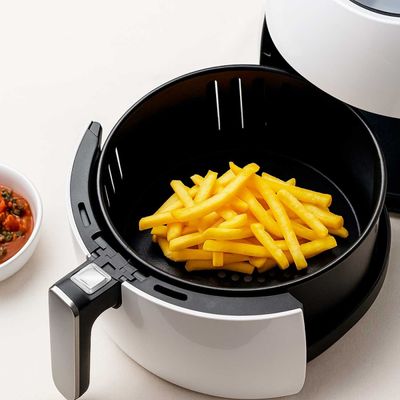 Tapete Silicone Redondo Air Fryer Preto Antiaderente 19,5cm