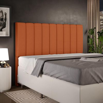 Cabeceira Cama Box Casal King 195 cm Dália W01 Tecido Terracota - Lyam Decor