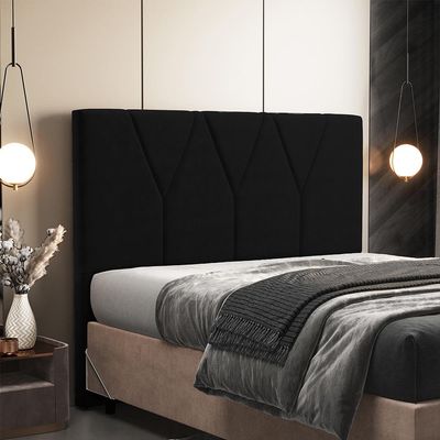 Cabeceira Cama Box Casal 140 cm Aurora W01 Suede Preto - Lyam Decor