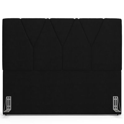Cabeceira Cama Box Casal 140 cm Aurora W01 Suede Preto - Lyam Decor