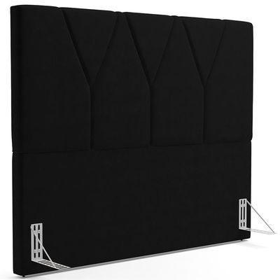 Cabeceira Cama Box Casal 140 cm Aurora W01 Suede Preto - Lyam Decor