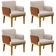 Kit 04 Poltronas Decorativas Para Sala Estar Beatriz W01 Linho Cru Couríssimo Camel - Lyam Decor