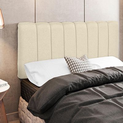 Cabeceira Cama Box Painel Solteiro 100 cm Dubai W01 Linho Cru  - Lyam Decor