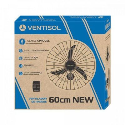 Ventilador De Parede Ventisol New Premium 60cm Preto 110V