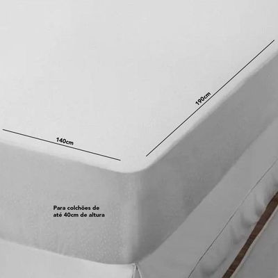 Protetor De Colchão Impermeável Casal Silencioso Lençol 140x190 Cm Fibrasca Branco