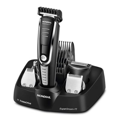 Aparador de Pelos Super Groom 11 Mondial Preto e Prata 5W BG-05 Bivolt