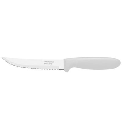 Kit 12 Faca Churrasco Tramontina Ipanema Inox Branco 5"
