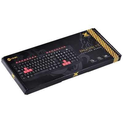 Teclado Usb Gamer Vx Gaming Dragon V2 Abnt2 1.8m Preto Com Vermelho - Gt100