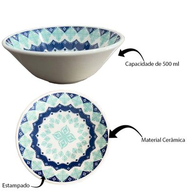 Tigela Conic de Cerâmica Estampa Donna Lola 500ml 12un - Biona 091211