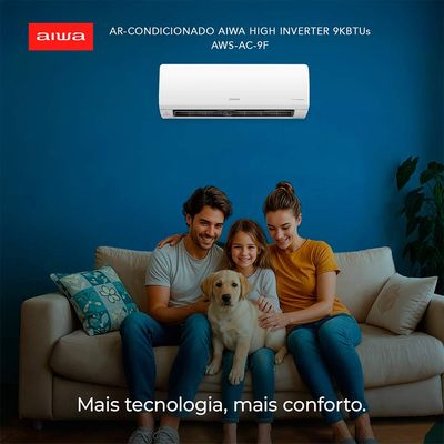 Ar-Condicionado Split Aiwa 9000 BTUs High Inverter Frio Wi-Fi Alexa e Google Assistente R32 220V