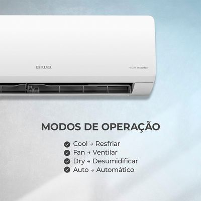 Ar-Condicionado Split Aiwa 9000 BTUs High Inverter Frio Wi-Fi Alexa e Google Assistente R32 220V