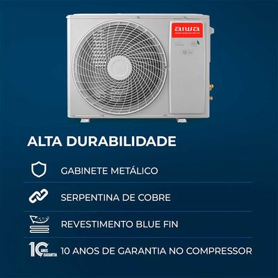 Ar-Condicionado Split Aiwa 9000 BTUs High Inverter Frio Wi-Fi Alexa e Google Assistente R32 220V