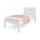 Cama Solteiro Sofisticada Paola Branca E Rosa Com Colchão