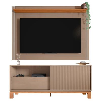 Painel Para Tv 55 Pol E Rack Bancada 150cm Lucca Areia/freijó C01 - Mpozenato
