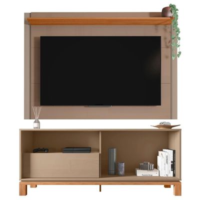 Painel Para Tv 55 Pol E Rack Bancada 150cm Lucca Areia/freijó C01 - Mpozenato