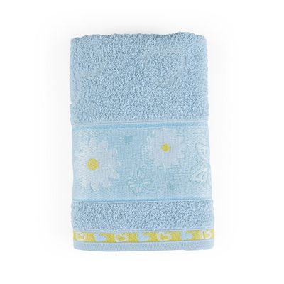 Toalha de Banho Avulsa Minimi Infantil 100% Algodão - 1,15m x 75cm - Margarida - Azul