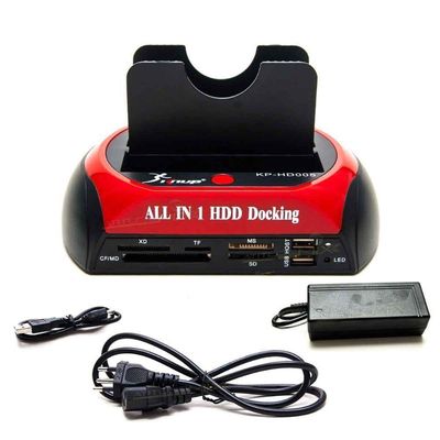 Dock Station Usb 2 Hd Case 2.5/3.5 Hdd Sata IDE Com Leitor De Cartões Universal