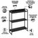 Kit 2 Estantes Multiuso Escritório Industrial 3 Prateleiras Areta 104x80cm C01 Onix - Lyam Decor