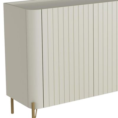 Aparador Buffet Sala de Jantar 4 Portas Brise Pés Industrial Dourado Naim I03 Luna - Lyam Decor