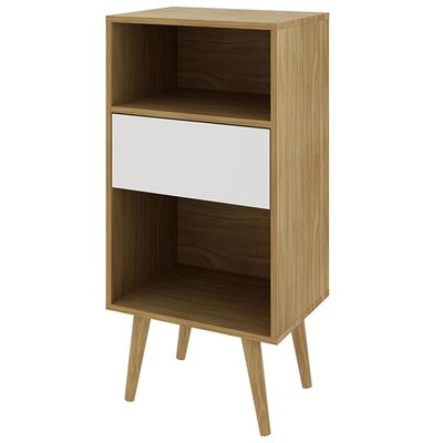 Estante para Escritório Sala de Estar E1715 MDP Natural/Off White - Gran Belo