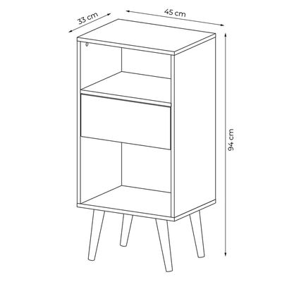 Estante para Escritório Sala de Estar E1715 MDP Natural/Off White - Gran Belo
