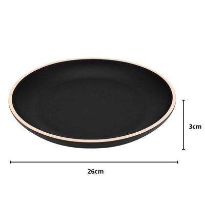 Jogo 12 Pratos Pretos Sushi 26cm Melamina Wolff Class Sashimi Petisqueira Redonda