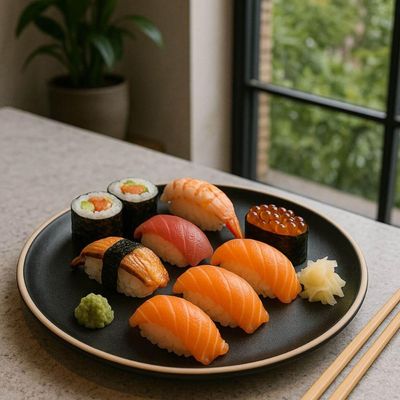 Jogo 12 Pratos Pretos Sushi 26cm Melamina Wolff Class Sashimi Petisqueira Redonda
