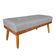 Banco Estofado Roma 120cm Courissimo Nozes-linho Cinza - Inova Decorações