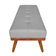 Banco Estofado Roma 120cm Courissimo Nozes-linho Cinza - Inova Decorações