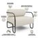 Poltrona Decorativa Pés Industrial Moscou L02 Linho Champagne - Lyam Decor