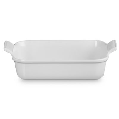 TRAVESSA LE CREUSET HERITAGE RETANGULAR EM CERÂMICA 26CM BRANCO COTTON 71102264310001