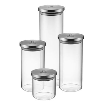 Potes Herméticos Electrolux de Vidro Porta-Mantimentos com Tampa Inox 4 Unidades Não se aplica