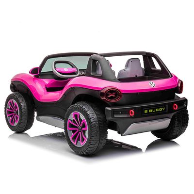 Carro Elétrico Infantil E-Buggy Volkswagen 2 Lugares 12V Rosa Bel Único / 12V
