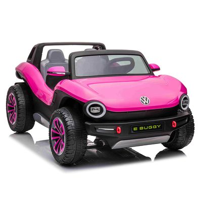 Carro Elétrico Infantil E-Buggy Volkswagen 2 Lugares 12V Rosa Bel Único / 12V
