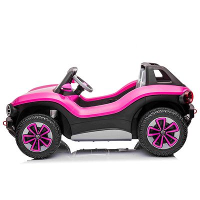 Carro Elétrico Infantil E-Buggy Volkswagen 2 Lugares 12V Rosa Bel Único / 12V