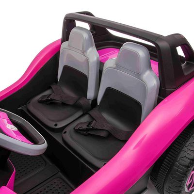 Carro Elétrico Infantil E-Buggy Volkswagen 2 Lugares 12V Rosa Bel Único / 12V