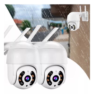 Kit 2 Camera Externa Ip Wifi Segurança Resistente Agua Full