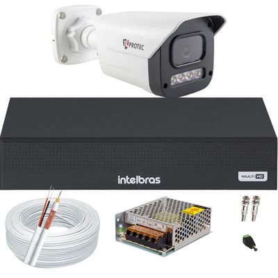 Kit 1 Câmera 1080p Full Color C/Áudio Dvr Intelbras 4ch S/HD