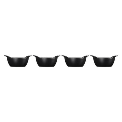 CONJUNTO 4 MINI COCOTTES LE CREUSET BASE GOURMAND SEM TAMPA 11CM BLACK MATTE 20500110000425