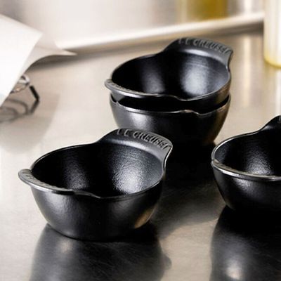 CONJUNTO 4 MINI COCOTTES LE CREUSET BASE GOURMAND SEM TAMPA 11CM BLACK MATTE 20500110000425