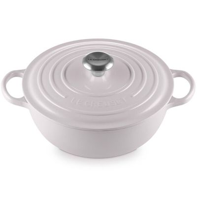 PANELA MARMITA LE CREUSET 26CM SIGNATURE FERRO ESMALTADO - Rosa Shallot