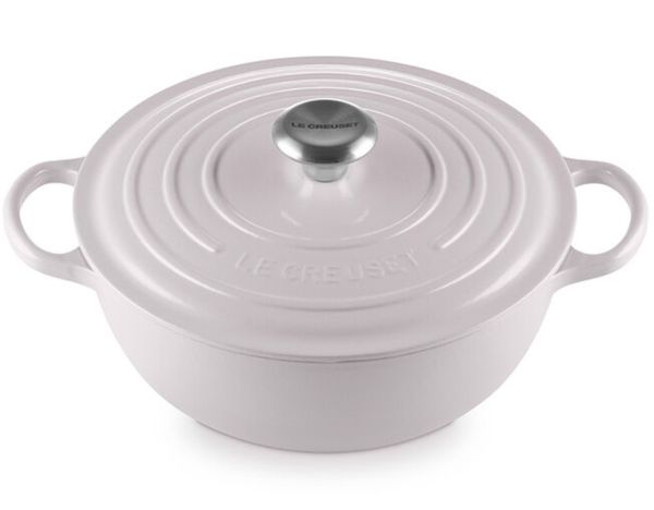 PANELA MARMITA LE CREUSET 26CM SIGNATURE FERRO ESMALTADO - Rosa Shallot