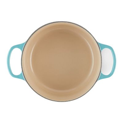 PANELA LE CREUSET REDONDA SIGNATURE EM FERRO FUNDIDO 16CM AZUL CARIBE  21177161702430