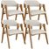 Kit 04 Cadeiras Para Sala de Jantar e Estar Living Estofada Suran L02 Linho Champagne - Lyam