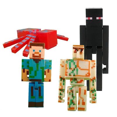 Cartela Minecraft Dragão 5 Bonecos + 1 Bloco Steve