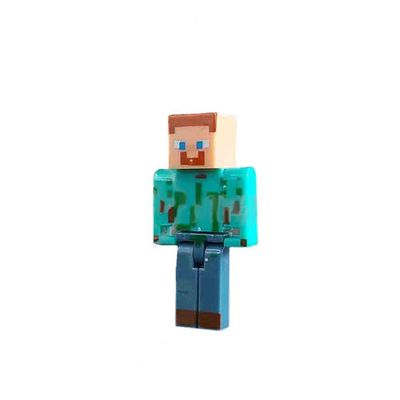 Cartela Minecraft Dragão 5 Bonecos + 1 Bloco Steve